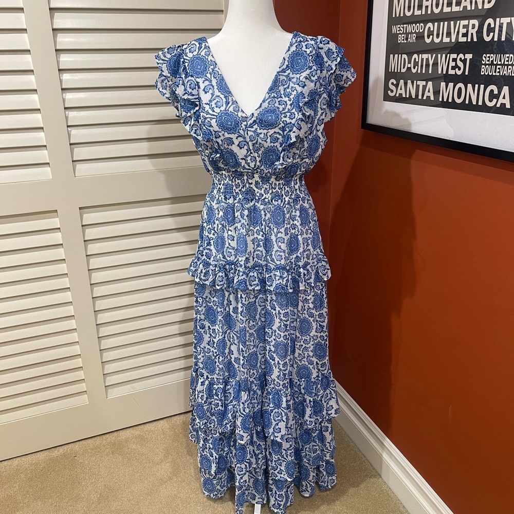 Aqua Bloomingdales Brand Blue Maxi Dress